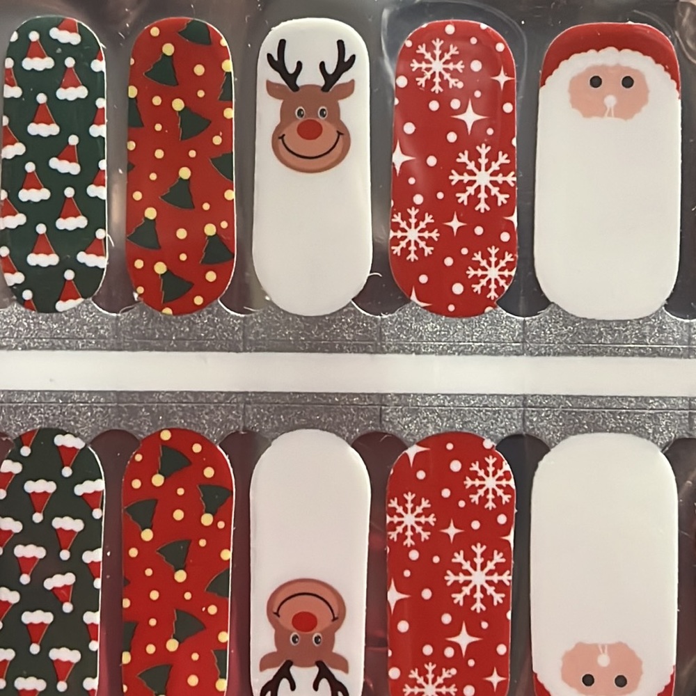 Christmas nails polish strips 🎄